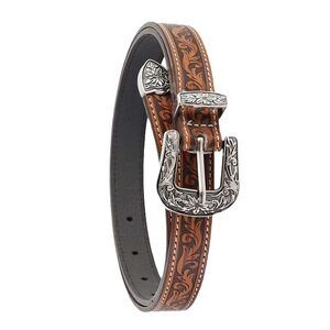Girls Western Belts For Women Brown Cowgirl Belt Cowboy Floral Embossed Thin🐋